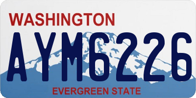 WA license plate AYM6226
