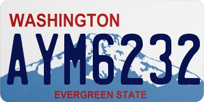 WA license plate AYM6232