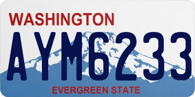WA license plate AYM6233