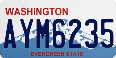 WA license plate AYM6235