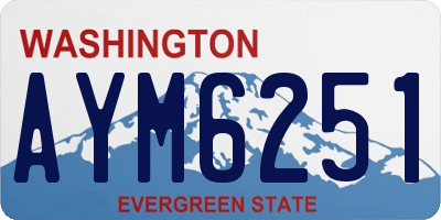 WA license plate AYM6251