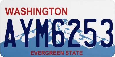 WA license plate AYM6253