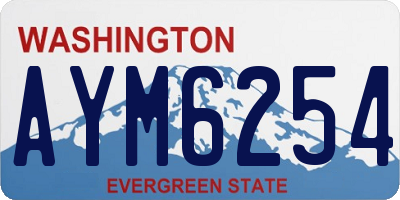 WA license plate AYM6254