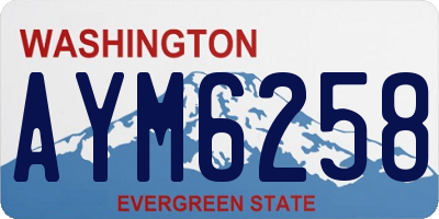 WA license plate AYM6258
