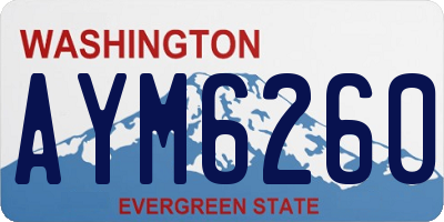 WA license plate AYM6260