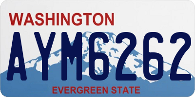 WA license plate AYM6262