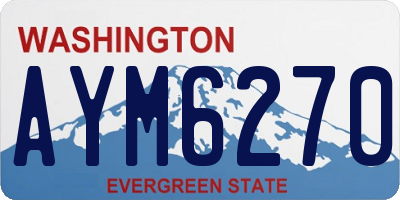 WA license plate AYM6270