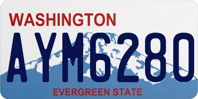 WA license plate AYM6280