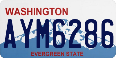 WA license plate AYM6286
