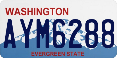 WA license plate AYM6288