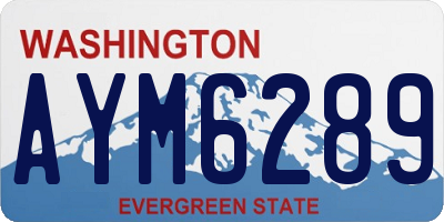 WA license plate AYM6289