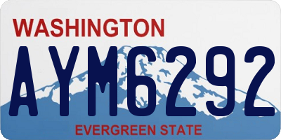 WA license plate AYM6292