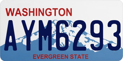 WA license plate AYM6293