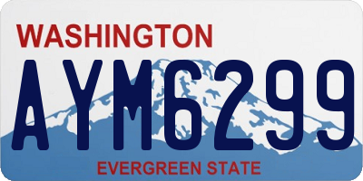 WA license plate AYM6299