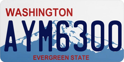 WA license plate AYM6300