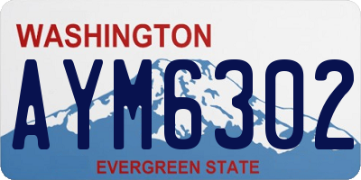 WA license plate AYM6302