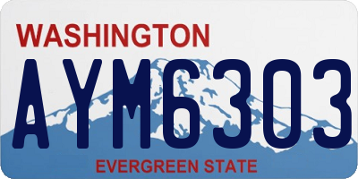 WA license plate AYM6303