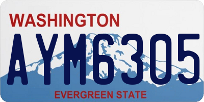 WA license plate AYM6305
