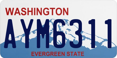 WA license plate AYM6311