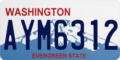 WA license plate AYM6312