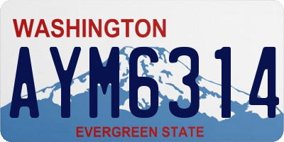 WA license plate AYM6314