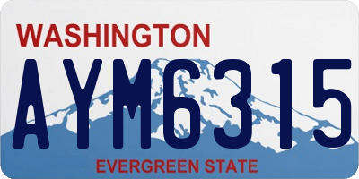 WA license plate AYM6315