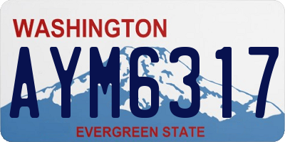 WA license plate AYM6317