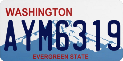 WA license plate AYM6319