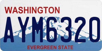 WA license plate AYM6320