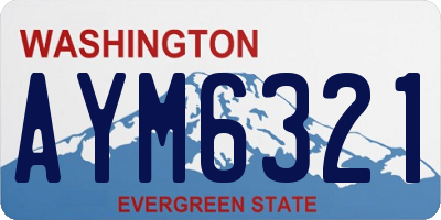 WA license plate AYM6321