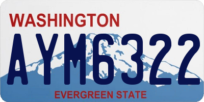 WA license plate AYM6322