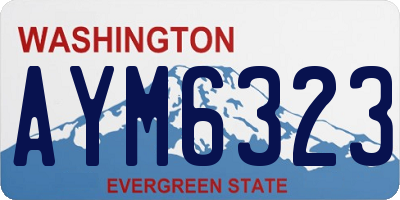 WA license plate AYM6323