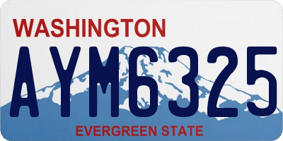 WA license plate AYM6325