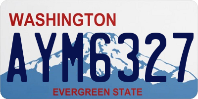 WA license plate AYM6327