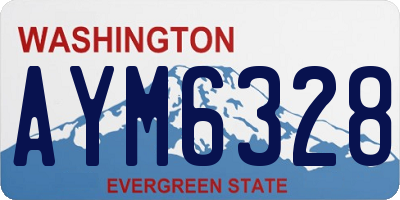 WA license plate AYM6328