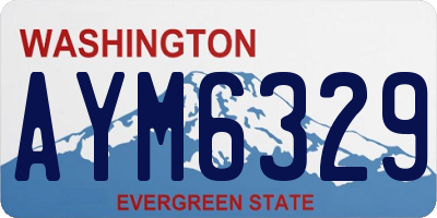 WA license plate AYM6329