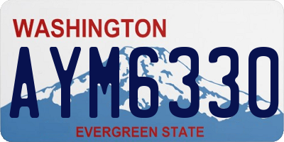 WA license plate AYM6330
