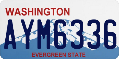 WA license plate AYM6336