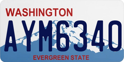 WA license plate AYM6340