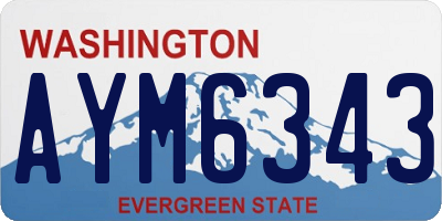 WA license plate AYM6343