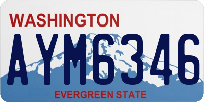 WA license plate AYM6346