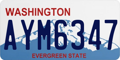 WA license plate AYM6347