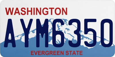 WA license plate AYM6350