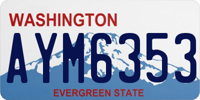 WA license plate AYM6353