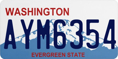 WA license plate AYM6354