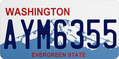 WA license plate AYM6355