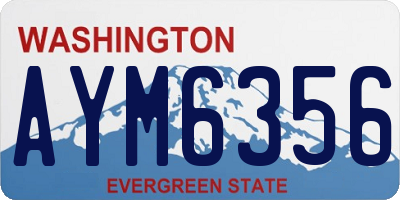 WA license plate AYM6356