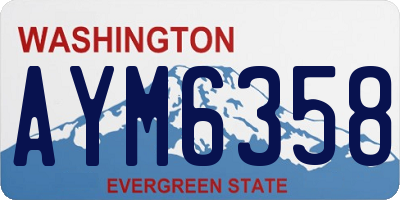 WA license plate AYM6358