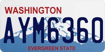 WA license plate AYM6360