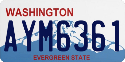 WA license plate AYM6361